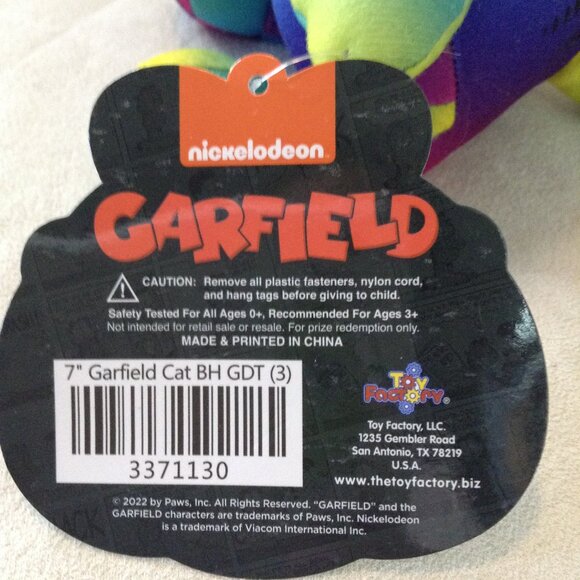 NWT Nickelodeon Toy factory Garfield Plush, August 2022, "Lasagna"!! Iconic Cat - Picture 5 of 7